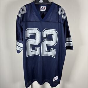 Logo Athletic Dallas Cowboy #22 Emmitt Smith NFL Jersey Navy Mens Size L (46-48)